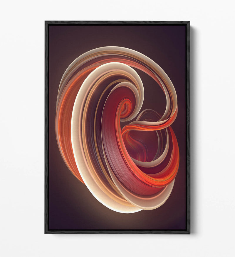 Canvas Wall Art – Abstract Multi Color Swirl Print | Float Effect, Ready to Hang