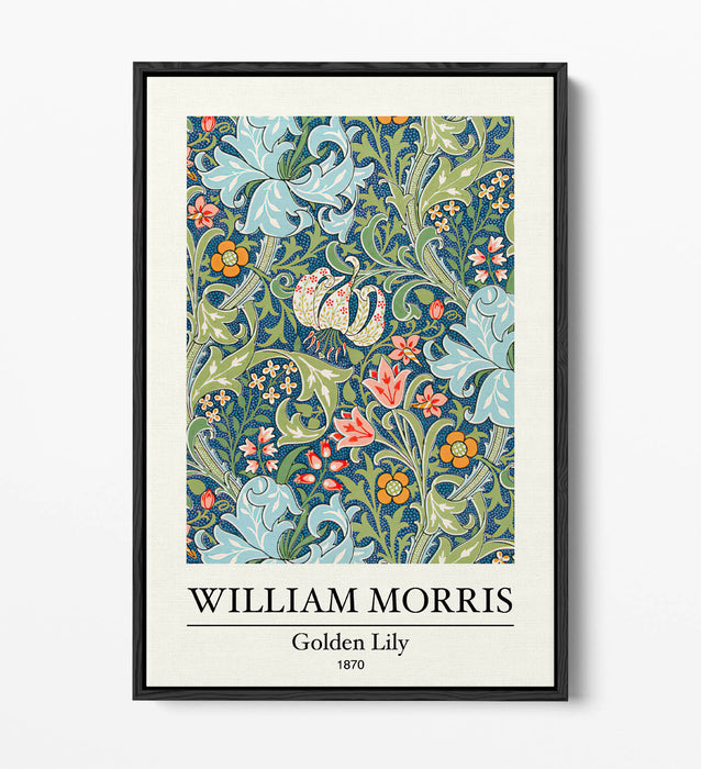 Floral Canvas Art – William Morris Golden Lily Print | Handmade UK Canvas Wall Decor