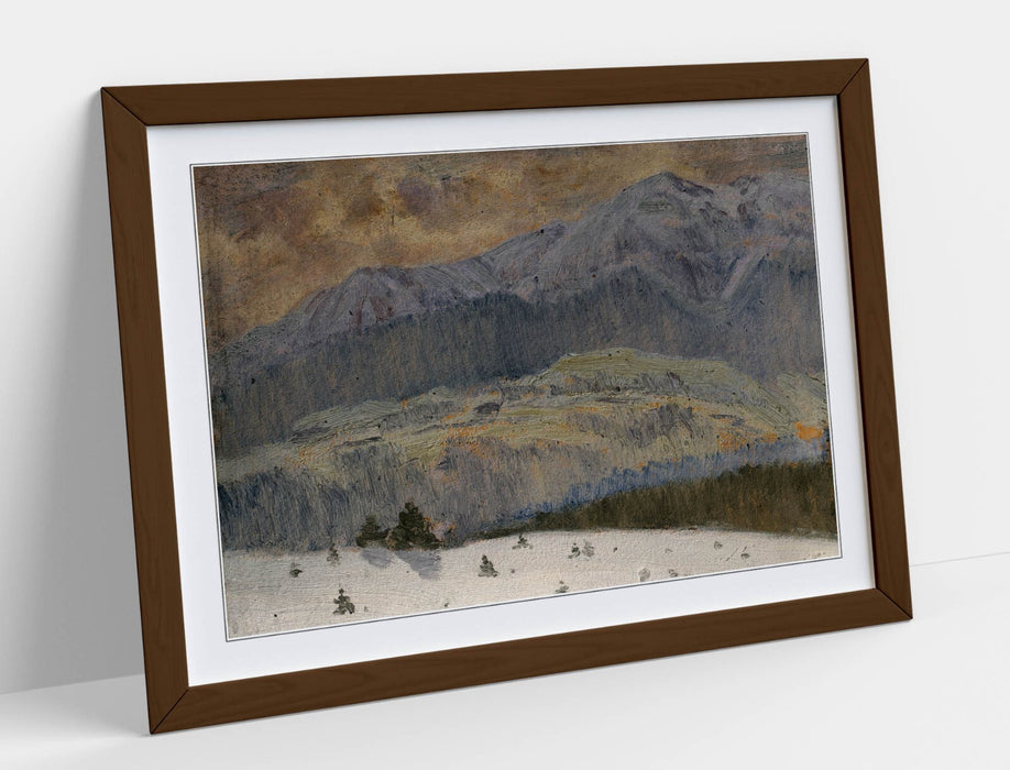 Framed Wall Art Poster – Winter Day in High Tatras by Ferdinand Katona, Matte Paper Print