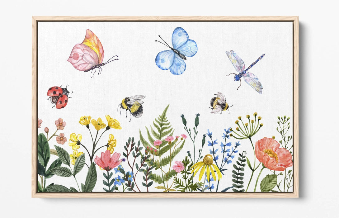 Canvas Wall Art Print - Summer Floral Canvas With Float Effect Frame