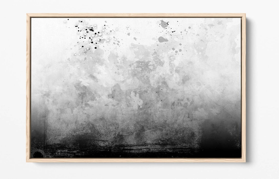 Canvas Wall Art - Abstract Black White Sketch Background with Float Effect Frame