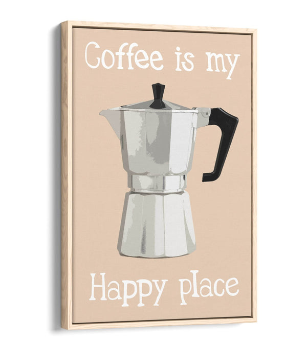 Moka Pot Coffee Poster – Handmade Kitchen Decor Print | Float Effect Canvas Wall Art