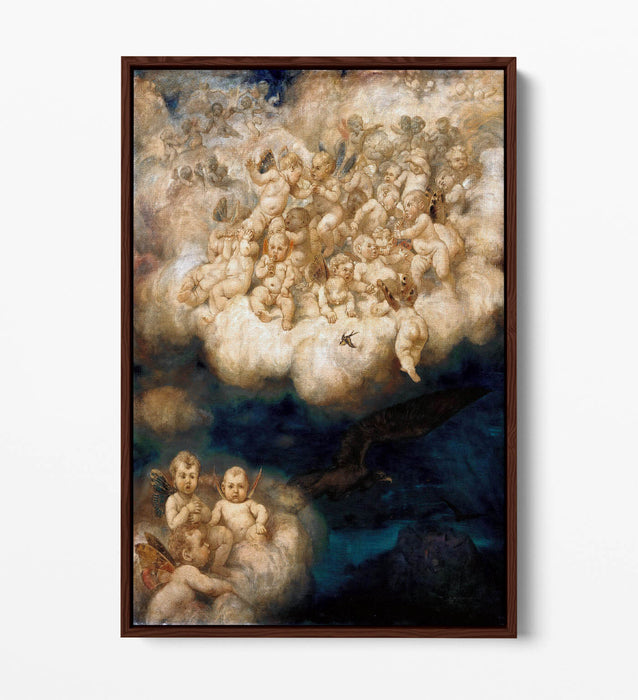 Float Effect Canvas Art - Angel Cloud Artwork on 30mm Deep Frame | Handmade UK Canvas