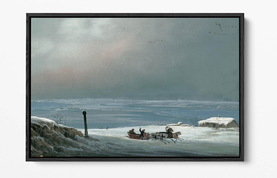 CARLO BOSSOLI, ODESSA SURROUNDINGS IN WINTER -FLOAT EFFECT CANVAS WALL ART PRINT