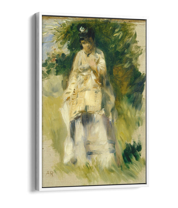 Float Effect Canvas Art – Renoir Woman Standing by Tree | Ready to Hang Premium Print
