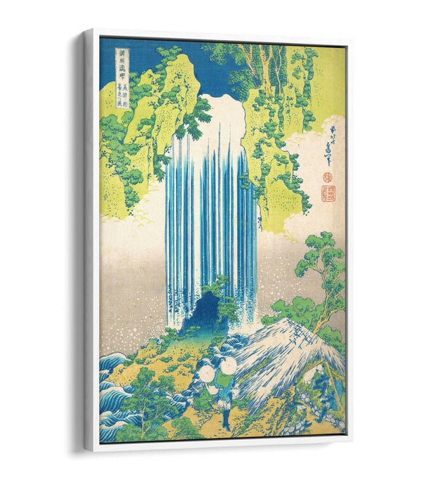 Canvas Wall Art – Hokusai Waterfall Print | Premium Float Effect, Vibrant Colours