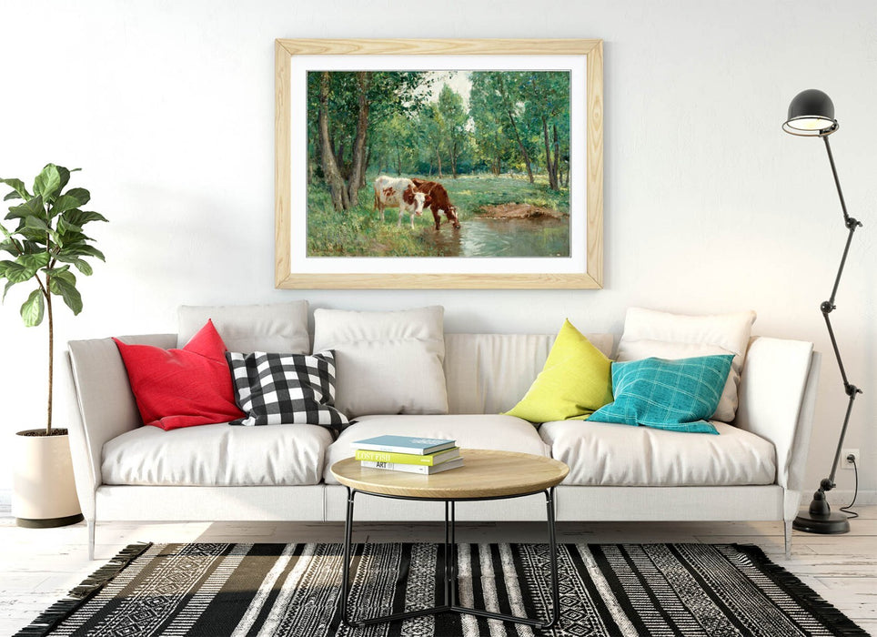 Framed Wall Art - Landscape Wall Art with Cows | Handmade UK Poster Print