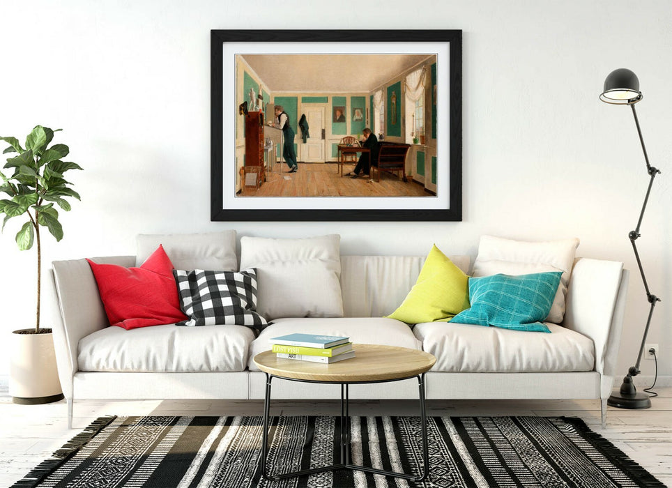 WILHELM BENDZ, INTERIOR FROM A MALIEGADE -FRAMED POSTER PICTURE PRINT ARTWORK