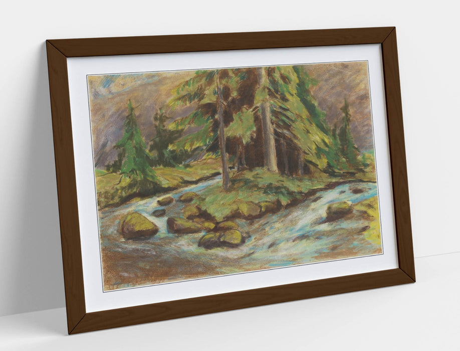 Framed Wall Art – Zolo Palugyay Demanovsky Brook Poster Print With Natural Wood Frame