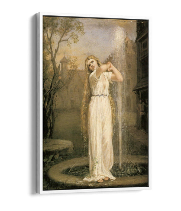 JOHN WILLIAM WATERHOUSE UNDINE -FLOAT EFFECT CANVAS WALL ART PIC PRINT- BEIGE