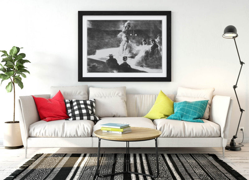 Framed Wall Art - Spanish Dancer Poster Handmade Print With Woodgrain Frame