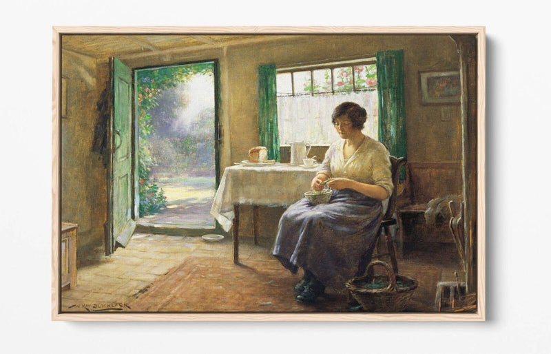 Float Effect Canvas Art - Lunchtime Preparation Print on Premium Deep Frame