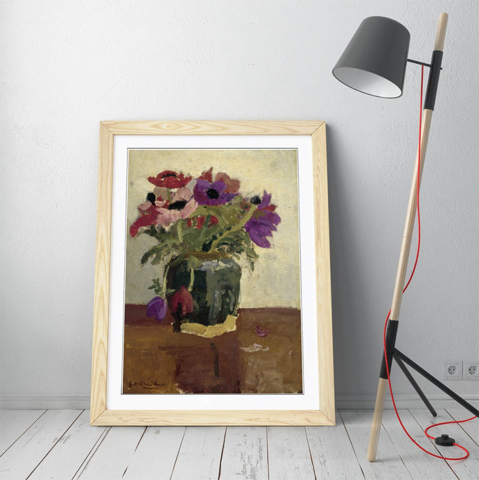 Framed Art Poster With Classic Floral Artwork – George Hendrik Breitner Anemones Print