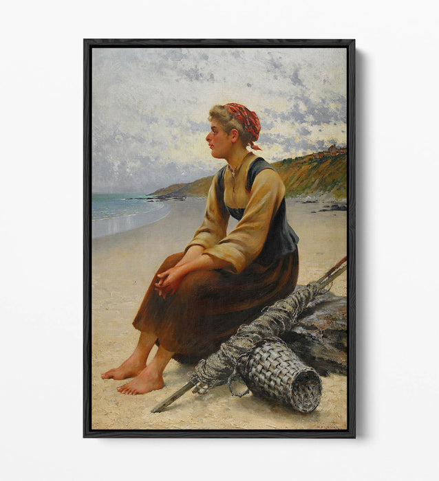 AUGUST HAGBORG, OYSTER PICKER ON BEACH -FLOAT EFFECT CANVAS WALL ART PIC PRINT