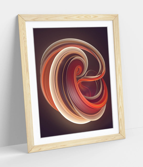 Framed Abstract Wall Art - Multi Colour Swirl Poster Print | Bedroom Decor