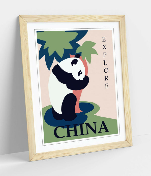 Vintage Travel Poster – Retro Wall Art With Handmade Framed Picture Print