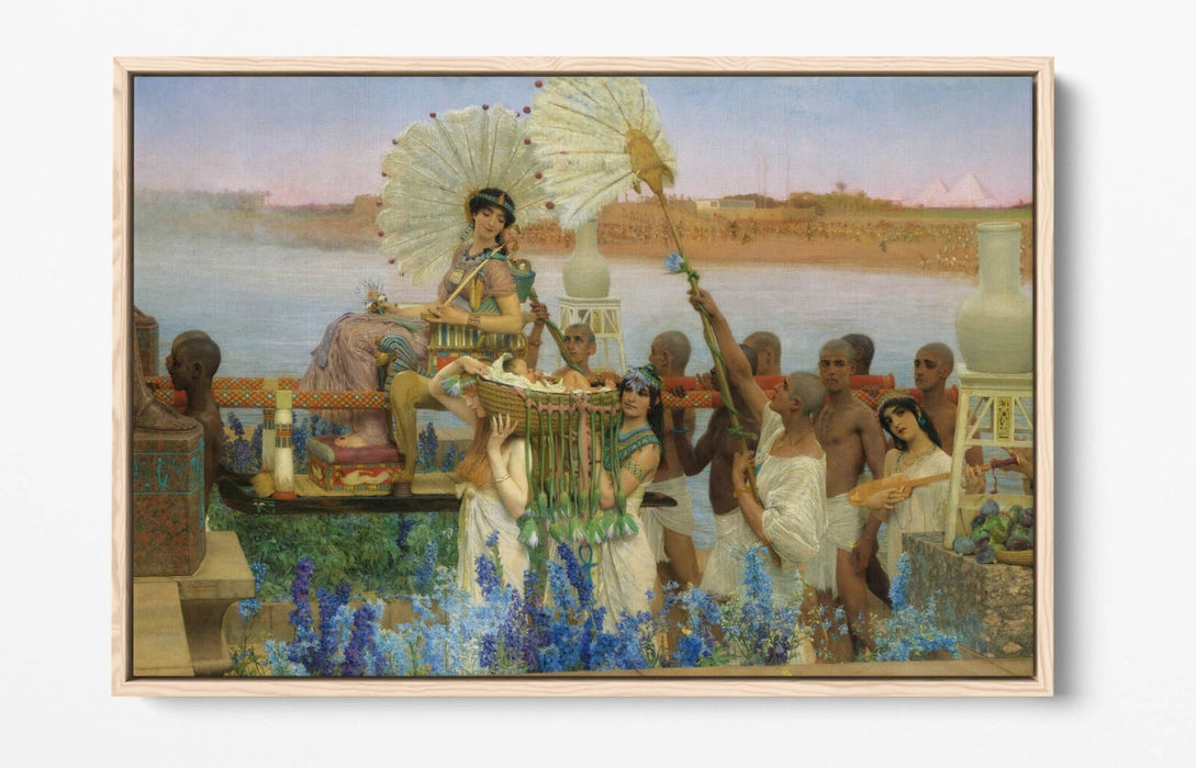 LAWRENCE ALMA TADEMA, THE FINDING OF MOSES -FLOAT EFFECT CANVAS WALL ART PRINT