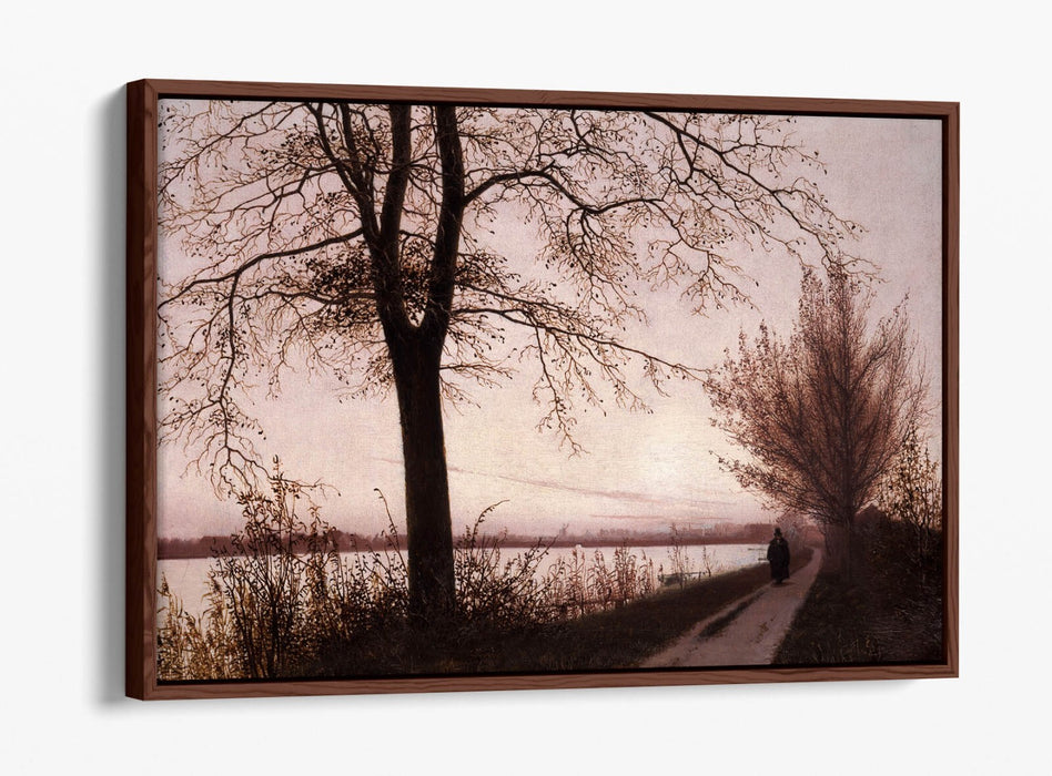 CHRISTEN KOBKE, AUTUMN MORNING ON LAKE SORTEDAM -FLOAT EFFECT CANVAS ART PRINT