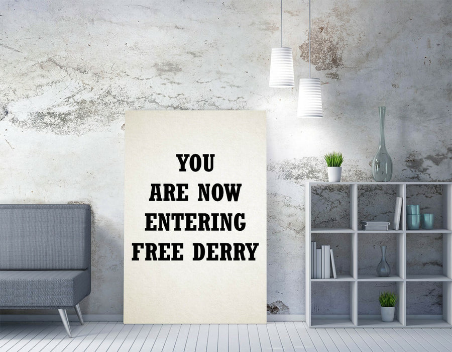 FREE DERRY CORNER, DERRY GIRLS -CANVAS WALL ART PRINT ARTWORK DEEP FRAME