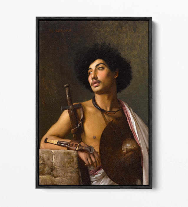 JEAN-LEON GEROME, A BISCHARI WARRIOR -FLOAT EFFECT CANVAS WALL ART PRINT