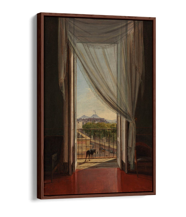 FRANZ LUDWIG CATEL, VIEW OF NAPLES -FLOAT EFFECT CANVAS WALL ART PRINT