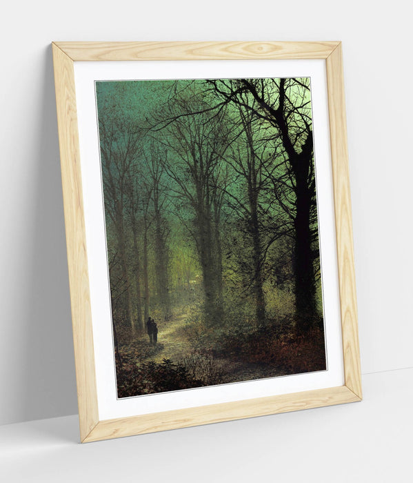 Framed Art Poster - John Atkinson Grimshaw Print With Wood Grain Frame | Handmade UK