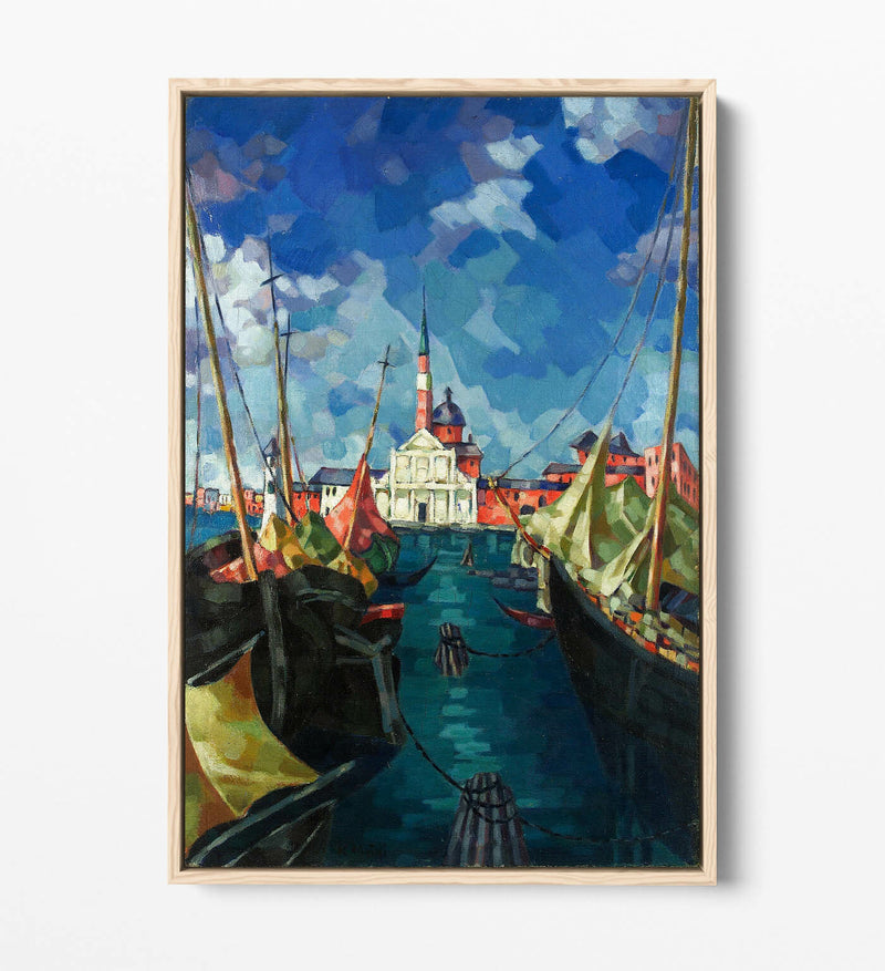 Float Effect Canvas Art - Venice Colourful Painting | Premium Varnish Finish