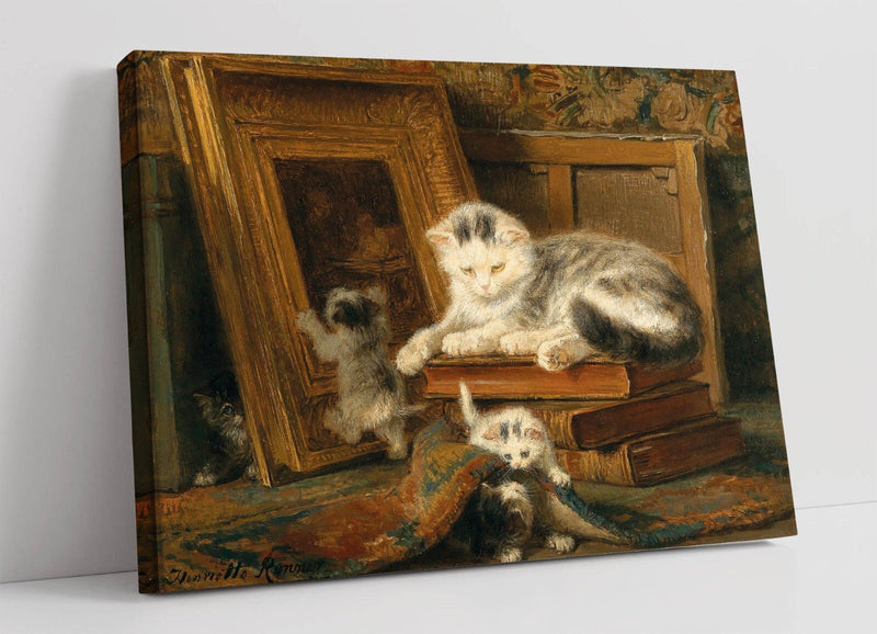Canvas Wall Art - Henriette Ronner Knip Hide and Seek Painting on Premium Canvas Print