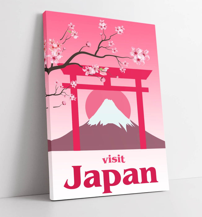 VINTAGE RETRO KAWAII PINK JAPAN TRAVEL POSTER -CANVAS WALL ART PICTURE PRINT