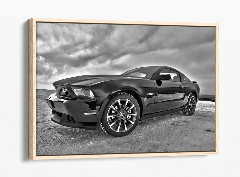 Canvas Wall Art - Dodge Viper Greyscale Float Effect Premium Print