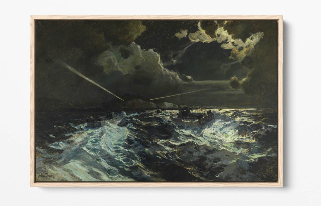 Canvas Wall Art Print - Custom Framed Julius Olsson The Night Patrol | Vibrant Float Effect