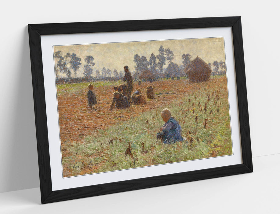 Framed Wall Art - Emile Claus Gathering Grain Painting Print 4 Sizes Ready To Hang
