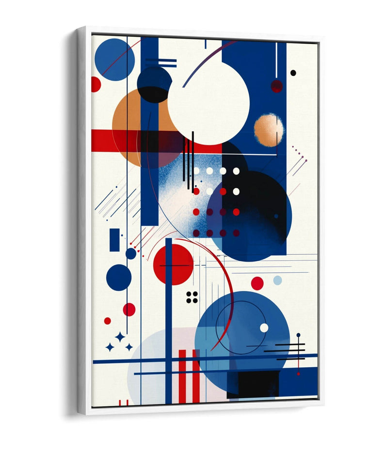 Canvas Art Print – Blue Red Abstract Wall Art With Float Effect Frame