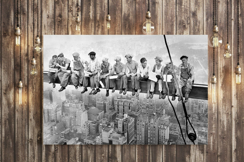 Canvas Wall Art - Lunch Atop Skyscraper Handmade Premium Print | Ready To Hang