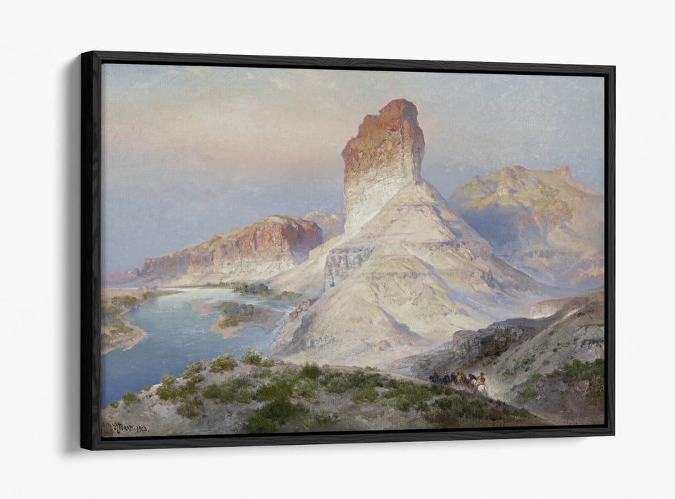 THOMAS MORAN, THE CASTLE ROCK GREEN RIVER-FLOAT EFFECT CANVAS WALL ART PIC PRINT