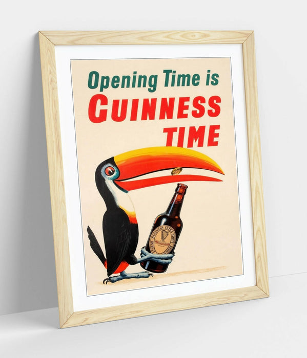 VINTAGE GUINNESS TIME POSTER RETRO -FRAMED WALL ART PICTURE PRINT