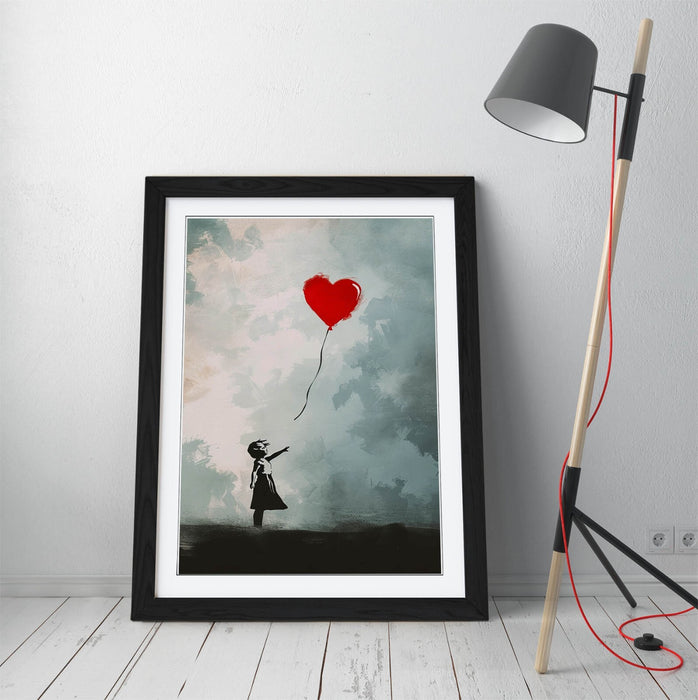 Banksy Wall Art Print – Heart Balloon Girl Art Framed Wall Decor Poster