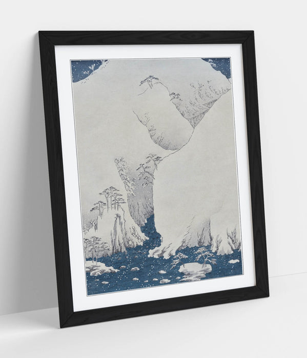 Utagawa Hiroshige Poster - Framed Wall Art Print | Mountain River Kiso Road