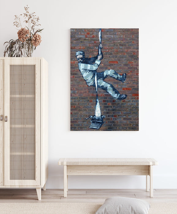 BANKSY READING JAIL PRISONER GRAFFITI CANVAS WALL ART PRINT ARTWORK DEEP FRAMED