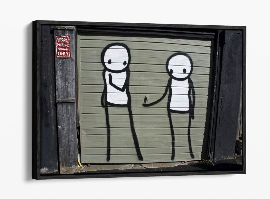 Graffiti Canvas Art – Funny Stick Men Artwork on Vibrant Float Effect Canvas Print