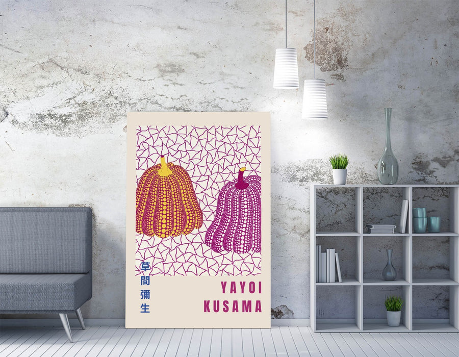 Yayoi Kusama Pumpkins Canvas Wall Art – Handmade Vibrant Pumpkin Art Print