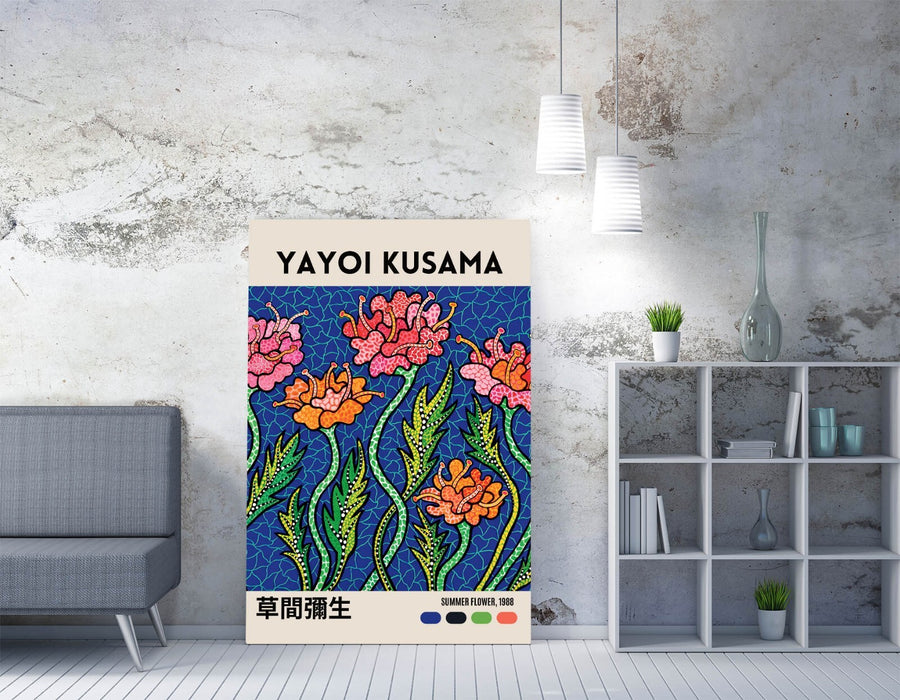 YAYOI KUSAMA FLOWERS FLORAL CONTEMPORARY DECOR CANVAS WALL ART PICTURE PRINT