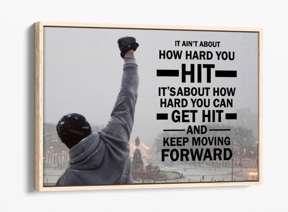 Float Effect Canvas Art – Rocky Steps Motivational Quote On Premium MDF Frame
