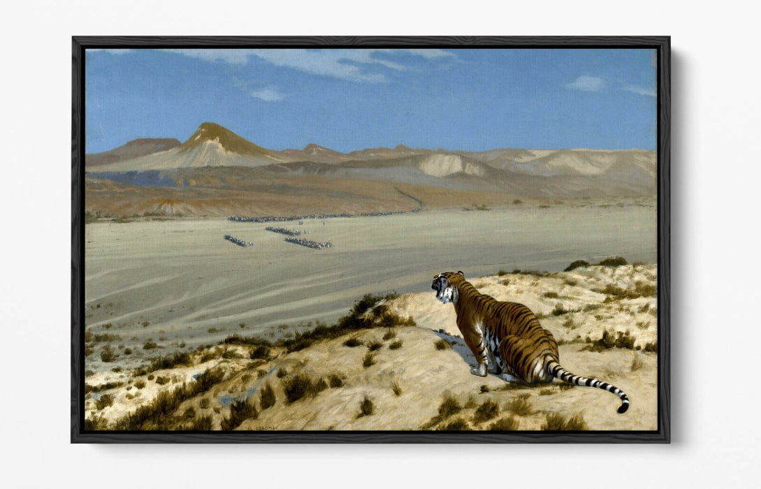 JEAN-LEON GEROME, TIGER ON THE WATCH -FLOAT EFFECT CANVAS WALL ART PRINT