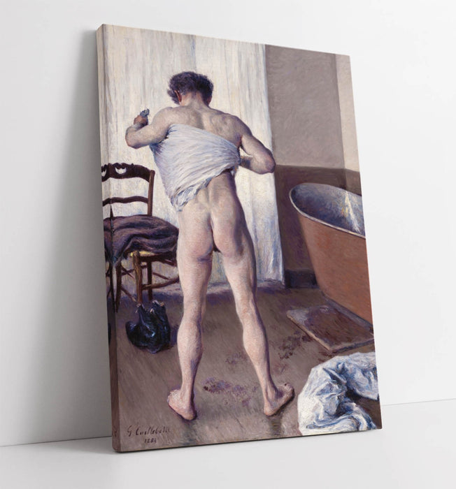 Canvas Wall Art - Gustave Caillebotte Man At His Bath Handmade Print On Archival Grade Canvas