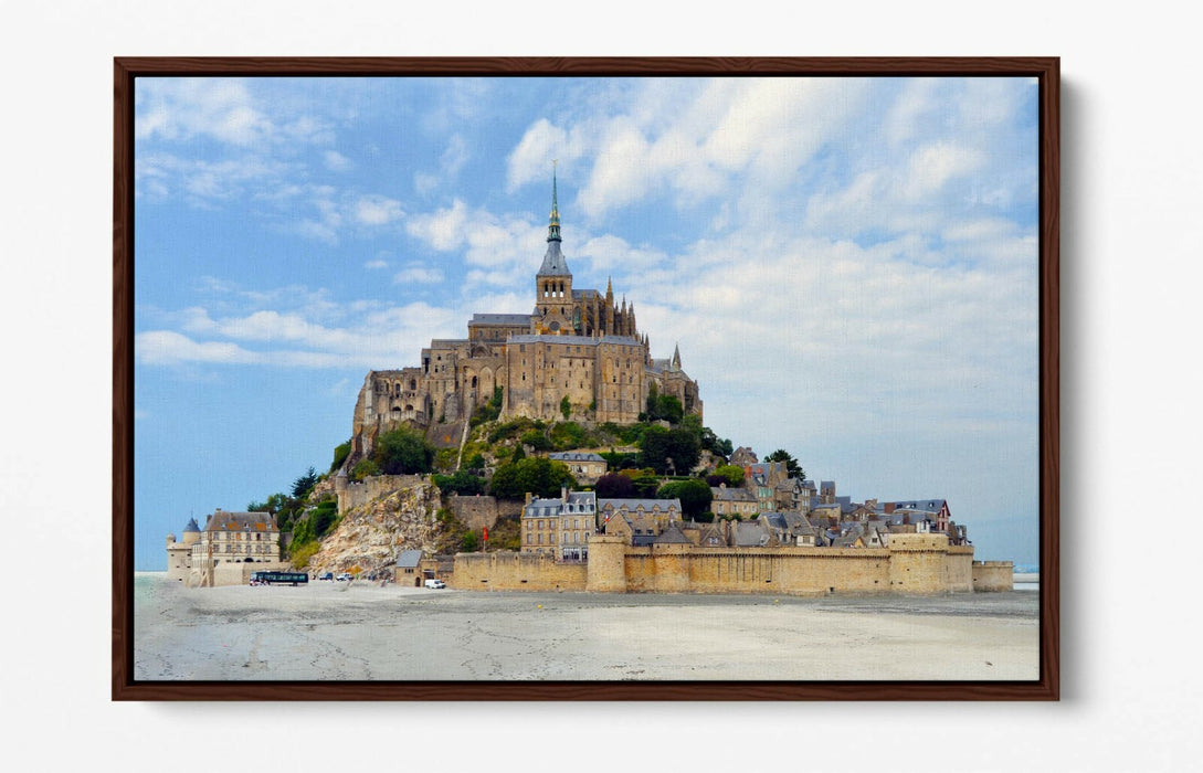 Canvas Wall Art – Mont Saint-Michel France Scenery | Float Effect Canvas Print
