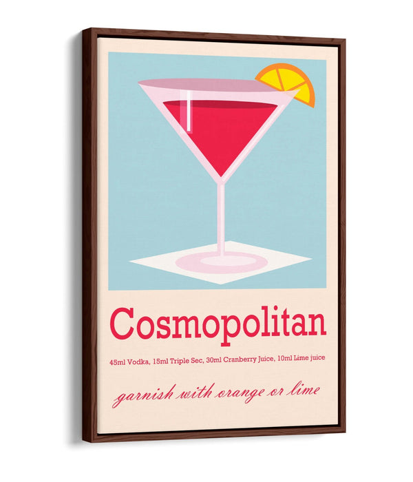 Cosmopolitan Cocktail Poster – Float Effect Canvas Wall Art, Ready To Hang