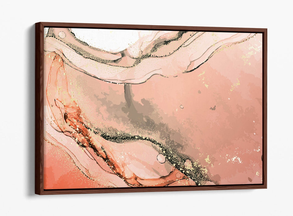 Canvas Wall Art - Abstract Marble Effect Pink Background Float Frame Print