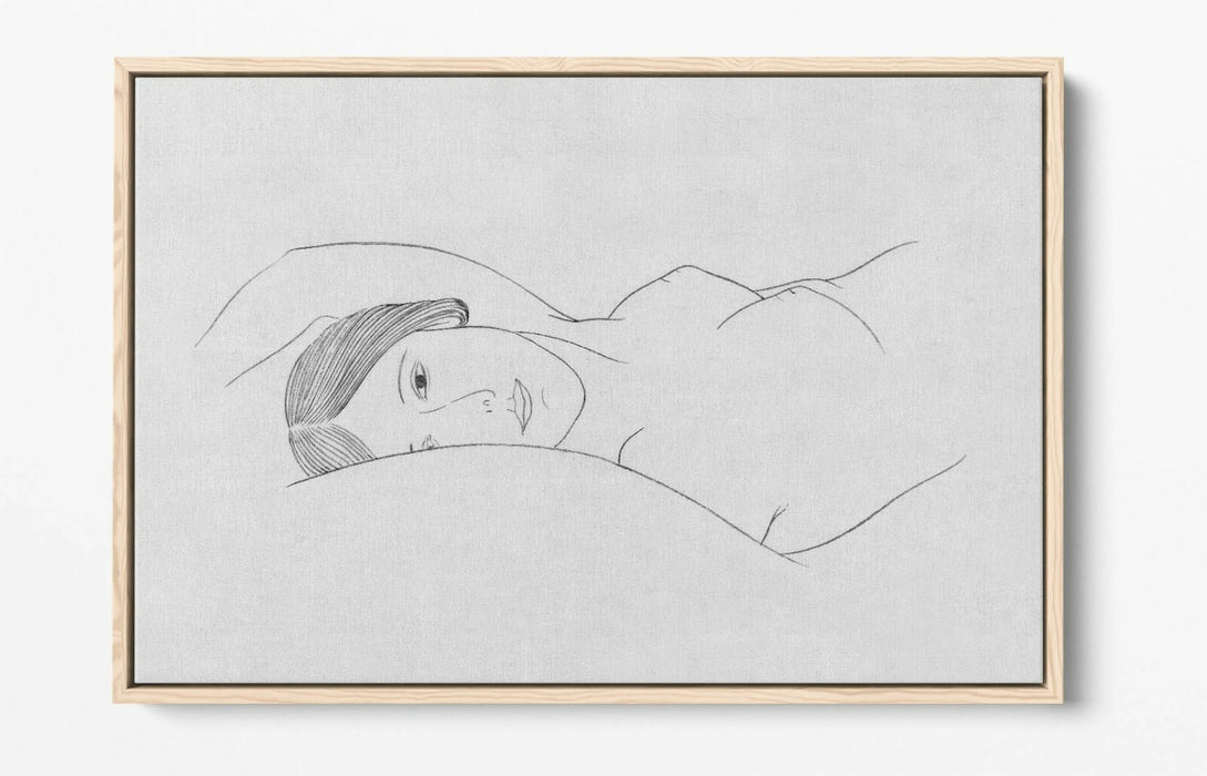 NUDE WOMAN LAYING LINE ART -FLOAT EFFECT CANVAS WALL ART PIC PRINT- FEMINIST