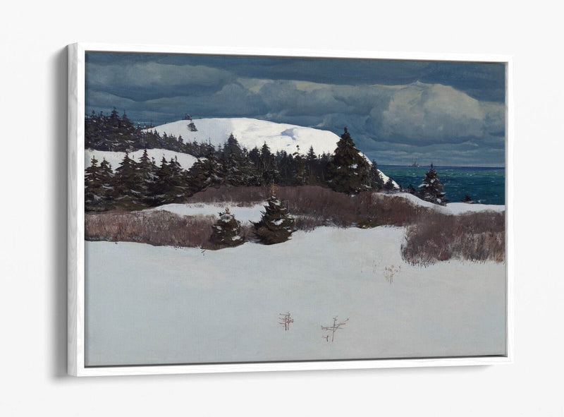Float Effect Canvas Art – Maine Coast Print on Handmade MDF Frame, Ready to Hang